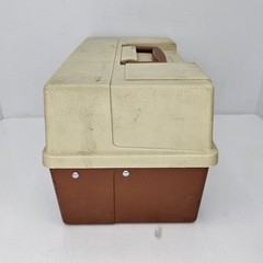 Plano 6303 Vintage Tackle Box 3-Tray 24 Compartments Tan Brown Fishing USA Made