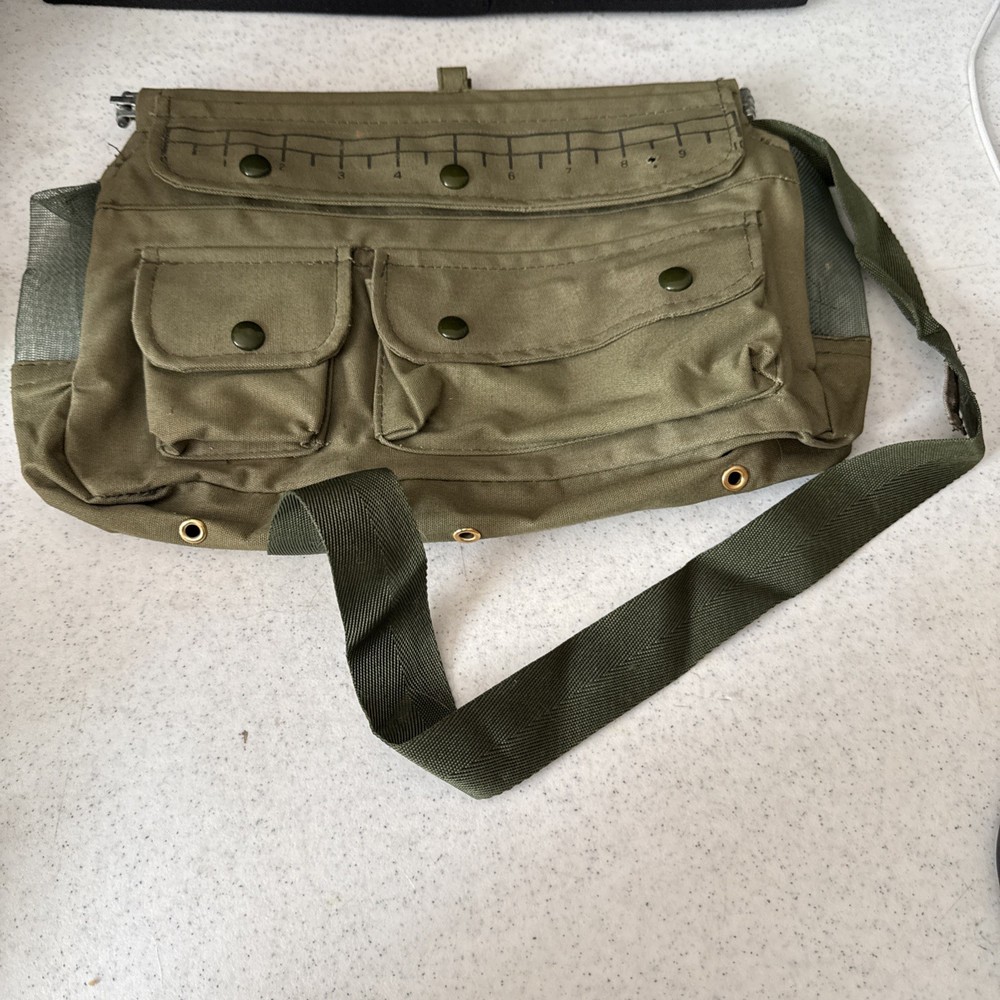 Vintage Japanese Fishing Bag Made in Korea Military Green C1