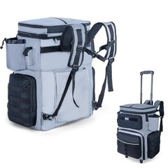 Goture 66L Rolling Fishing Tackle Bag with Cooler, Wheels, Rod Holders