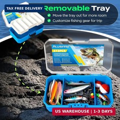 Fishing Tackle Box with Tackle Included, 373PCS Fishing Lures Kit with Removable