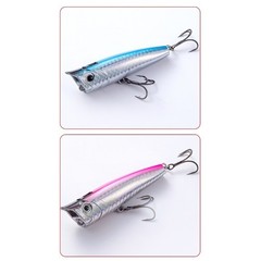 3pc Floating Popper Lure Set Topwater Fishing Bait ABS 7.5cm 9cm for Pike