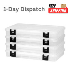 Plano ProLatch 3700 StowAway 4 Pack Clear Black Tackle Box Organizer