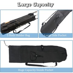 Fishing Rod Carrier Pole Bag Large Capacity Waterproof Travel Case Reel Storage