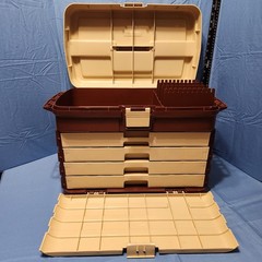 Vintage Plano 758 Large 4 Drawer Tackle Box Tan & Brown Made in USA – NOS