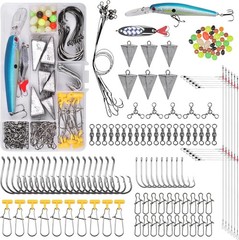 Comprehensive 136pcs Saltwater Fishing Gear Set with Lures, Hooks & Tackle Box