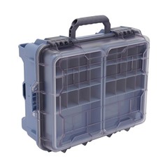 3-tier Fishing Tackle Box with Small Removable Tackle Tray 14.37*11.42*6.89in
