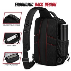 Fishing Sling Bag with Tackle Box, MOLLE System Fishing Backpack with Fishing…