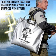 Heavy Duty Insulated Fish Weigh Bag for Bass Fishing, Waterproof, Leakproof, 25x