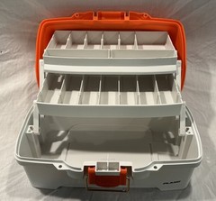 NEW Plano Two Tray Fishing Tackle Box – Model: 6202- Orange/White