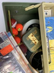 Vintage Plano Fishing Tackle Box 2110 Plastic 1 Tray with Grandpa’s Goodies Mix