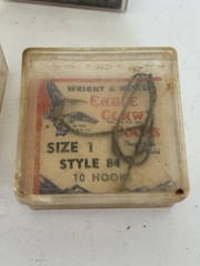 Vintage Old Pal Woodstream PF 1060 Tackle Box w/ Lures Eagle Claw Hooks Kmart