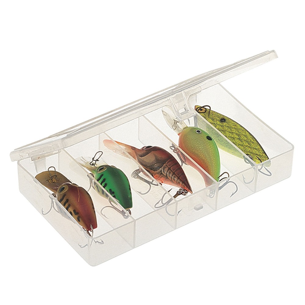 Plano 344985 StowAway 5 Fixed Compartment Box 6-1/2″L x 3-3/4″W x 1-1/8″H Clear