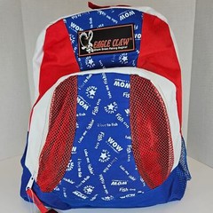 Eagle Claw Youth Fishing Fanatic Backpack Red/White/Blue Never Used