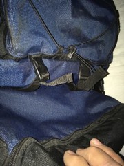 Bass Pro Shop Backpack Blue Vintage With Lower Attachment Bag