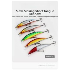 Plastic Bait Minnow Lures Abs Material Construction Streamlined Body Design