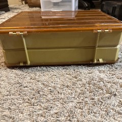 Vintage Magnum by Plano Double Sided Fishing Tackle Box 15″ x 11″ With VTG Lures