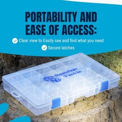 Reaction Tackle 3600 Tackle Tray Organizer – Clear Utility Box Fishing Lure Stor