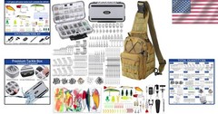 Versatile Fishing Kit with 482 Tools, Waterproof Tackle Box & Backpack for Men
