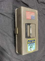 Vintage Adventurer Model 1703 Tackle Box with 31 Spinner Lure Baits