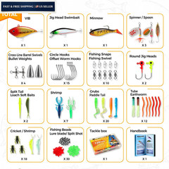 PLUSINNO Fishing Lures, 6.9 x 4.7 x 1.2 inches, 128Pcs Lures Kit