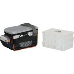 Tackle Bag W/ Trays Carrying Handle Easy-access Mesh Pocket Polyester Gray