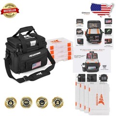 Karryall Tackle Bag for Anglers: 20L, 4 Trays, Molle System, Comfort Strap