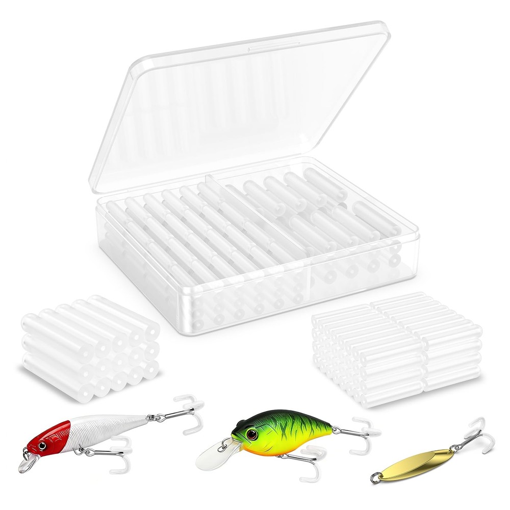 KEXMO 130PCS Fishing Treble Hook Covers Hook Protectors Bonnets Kit with Divi…