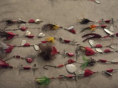 Dream LOT of RARE Vintage WOODEN Fishing LURES/TACKLE/REEL ECT. HEDDON TORPEDOS