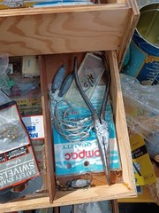 Vintage Hoffman’s Wood Fly Fishing Tackle Box Cod Fishing Rockfish Full Box Bass