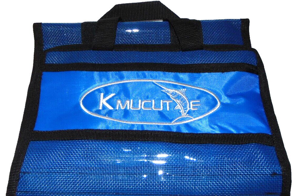 Large 5 Pocket Tackle Bag Fishing 10″ Lure Skirt Pouch Handle Black Bart Boone