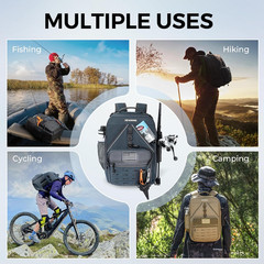 Karryall Kastmate Water-Resistant Fishing Tackle Backpack with Rod Holders
