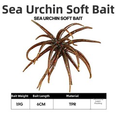 Floating Sea Urchin Lure Pack of 4 6.5cm 9cm TPE Soft Bait for Freshwater Use