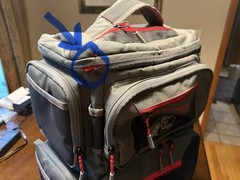 BassPro XPS Backpack Tackle Bag with boxes (top zipper has defect – see desc)