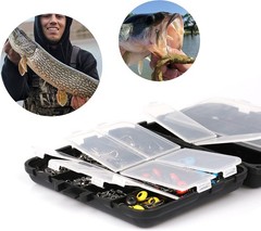 Fishing Accessories Kit Fishing Set W/ Tackle Box Fishing Hooks Weights Jig