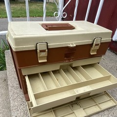 Vintage 1990’s Plano 757 Tackle Box With Top Storage And 4 Drawers Made In USA