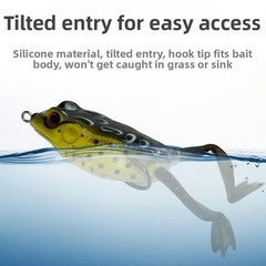 5.5cm 2.7cm 6cm 3.1cm Amphibian Style Topwater Lure Silicone Frog with Hooks