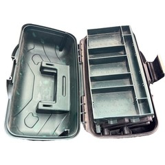Vintage USA-Flambeau 2 Tray Fishing Tackle Box/Green/Black Good Condition!