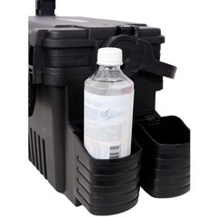 Dual layer Fishing Tackle BoxTackle w/2 Rod Holder 2 Cup Holder 1 Carring Strap