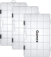 Fishing Tackle Boxes, Transparent Fish 3pcs 3700(Tray Size:14″x8.66″x1.85″)
