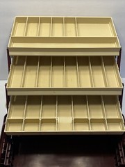 Plano 3300 Three Tray Fishing Tackle Box Tan & Purple Very Nice