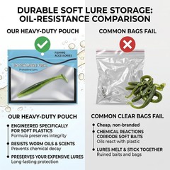 50 Pcs Cyan Fishing Lure Storage Bags – Heavy Duty, Scent-Proof & Oil-Resistant