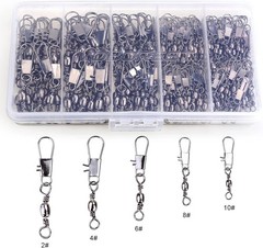 Versatile 200PCS Fishing Barrel Swivels with Quick Connect Snaps – Durable Gear