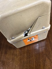 Vintage Old Pal Tackle Box Tan Made In USA Bi-fold 6 Trays Collectible W LURES