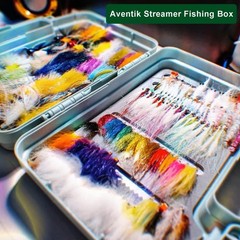 Aventik Streamer Fly Boxes Click Lock Large Streamer Flies Foam Storage Fishi…