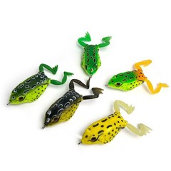 6cm Soft Silicone Leg Amphibian Lure Topwater Live Frog Bait with Hooks