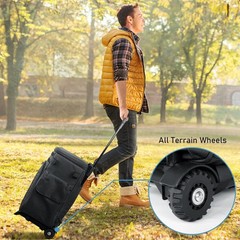 MATEIN Rolling Tackle Box Cooler Fishing Backpack w/Wheels Rod