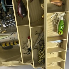 Vintage Plano Tackle Box 2 Side 6 Tray Locking System USA Made 17” W/Lures Reels