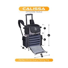 Calissa Offshore Rolling Fishing Tackle Box with Wheels, Waterproof Fishing B…
