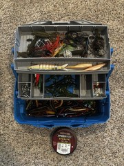 Fully Loaded Fishing Tackle Box With Lures, Hooks And Weights!