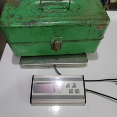 Vintage Union Utility Chest Metal Tackle Box w/ Lures Sinkers Fishing Lot Green